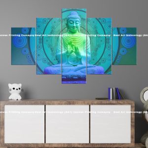 Teal Buddha Mandala Canvas | Teal Buddha | Buddha | Mandala | Meditation | Spiritual Art | Home Decor | Multi Panel Canvas Nepal | Custom Canvas Print Nepal | Wall Painting | wall art nepal