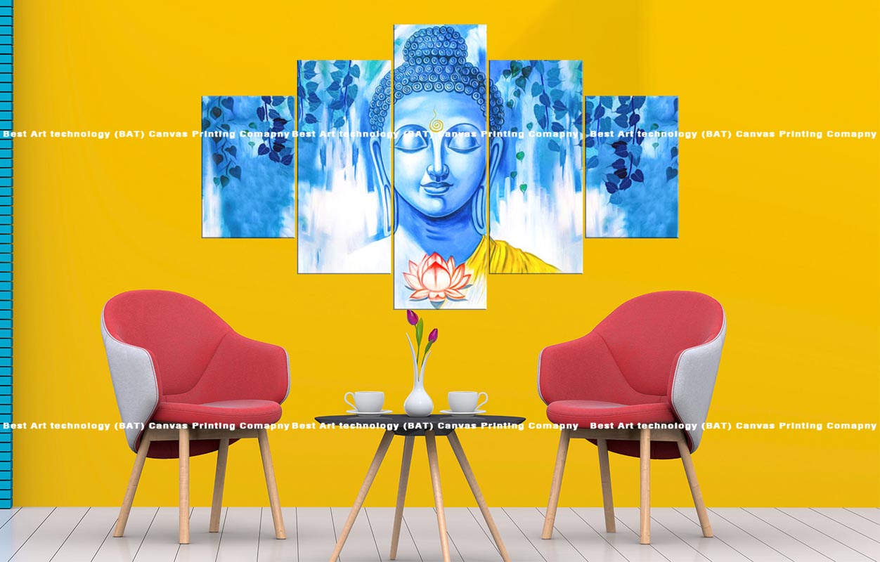 Blue Flowing Buddha Lotus Canvas Blue Flowing Buddha Lotus Canvas | Blue Buddha | Buddha | Flowing Art | Lotus | Spiritual Art | Home Decor | Multi Panel Canvas Nepal | Custom Canvas Print Nepal | Wall Painting | wall art nepal
