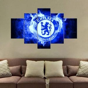 Smoky Blue Chelsea FC Crest Canvas Print | Chelsea Smoke Crest Canvas | Football Art | Chelsea FC | Chelsea | Club Crest | Smoky | Blue | Football | Soccer | Sports Art | Home Decor | Custom Canvas Print Nepal | Custom Murals Print Nepal
