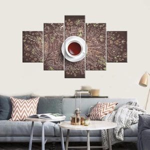 Coffee Doodles Mug Canvas Print | Coffee Canvas Art | Kitchen Wall Decor | Coffee Mug | Doodles | Coffee Beans | Espresso | Mocha | Coffee Art | Food and Beverage Art | Home Decor | Custom Canvas Print Nepal | Custom Murals Print Nepal