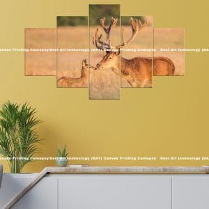Deer Family Field Canvas Print | Deer | Fawn | Family | Field | Sunny | Wildlife | Animal Art | Home Decor | Custom Canvas Print Nepal | Custom Murals Print Nepal | Wallpaper Art
