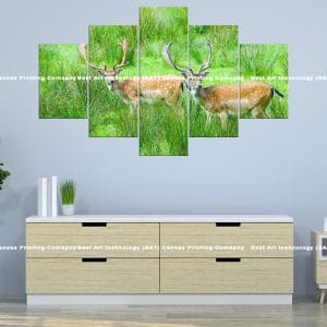 Deer Meadow Wildlife Canvas Print | Deer | Meadow | Green | Wildlife | Animal Art | Home Decor | Custom Canvas Print Nepal | Custom Murals Print Nepal | Wallpaper Art