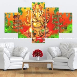 Ganesh Sanskrit Mantra Canvas | Ganesh | Lord Ganesh | Mantra Art | Sanskrit Art | Hindu God | Spiritual Art | Home Decor | Custom Canvas Print Nepal | Custom Murals Print Nepal | Wallpaper Art | Wall Painting | wall art nepal