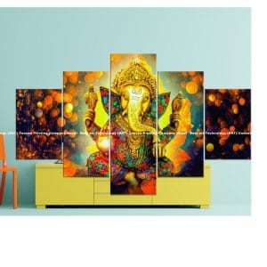 Ganesh Gold Canvas | Ganesh | Lord Ganesh | Gold Art | Light Art | Hindu God | Spiritual Art | Home Decor | Custom Canvas Print Nepal | Custom Murals Print Nepal | Wallpaper Art | Wall Painting | wall art nepal