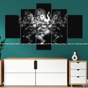 Ganesh Monochrome Canvas | Ganesh | Lord Ganesh | Monochrome Art | Black and White Art | Hindu God | Spiritual Art | Home Decor | Custom Canvas Print Nepal | Cust