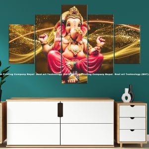 Ganesh Golden Light Trails Canvas | Ganesh | Lord Ganesh | Gold Art | Light Art | Sparkle Art | Hindu God | Spiritual Art | Home Decor | Custom Canvas Print Nepal | Custom Murals Print Nepal | Wallpaper Art | Wall Painting | wall art nepal