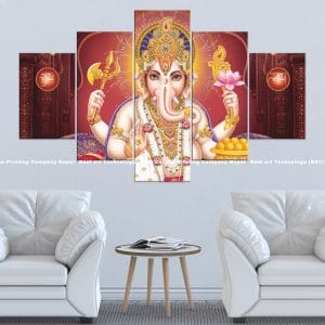 Ganesh Temple Red Canvas | Ganesh | Lord Ganesh | Temple Art | Red Art | Hindu God | Spiritual Art | Home Decor | Custom Canvas Print Nepal | Custom Murals Print Nepal | Wallpaper Art | Wall Painting | wall art nepal
