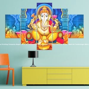 Ganesh Temple Devotee Canvas | Ganesh | Lord Ganesh | Temple Art | Devotee Art | Hindu God | Spiritual Art | Home Decor | Custom Canvas Print Nepal | Custom Murals Print Nepal | Wallpaper Art | Wall Painting | wall art nepal