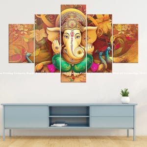 Ganesh Peacock Floral Canvas | Ganesh | Lord Ganesh | Peacock Art | Floral Art | Hindu God | Spiritual Art | Home Decor | Custom Canvas Print Nepal | Custom Murals Print Nepal | Wallpaper Art | Wall Painting | wall art nepal