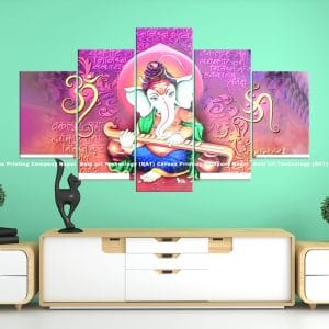 Ganesh Sitar Sanskrit Canvas | Ganesh | Lord Ganesh | Sitar Art | Sanskrit Art | Hindu God | Spiritual Art | Home Decor | Custom Canvas Print Nepal | Custom Murals Print Nepal | Wallpaper Art | Wall Painting | wall art nepal