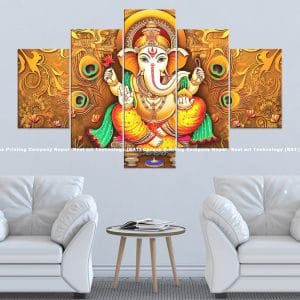 Ganesh Peacock Gold Canvas | Ganesh | Lord Ganesh | Peacock Art | Gold Art | Hindu God | Spiritual Art | Home Decor | Custom Canvas Print Nepal | Custom Murals Print Nepal | Wallpaper Art | Wall Painting | wall art nepal