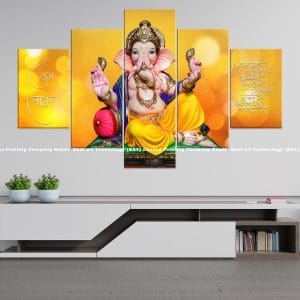 Ganesh Yellow Sanskrit Canvas | Ganesh | Lord Ganesh | Yellow Art | Sanskrit Art | Hindu God | Spiritual Art | Home Decor | Custom Canvas Print Nepal | Custom Murals Print Nepal | Wallpaper Art | Wall Painting | wall art nepal