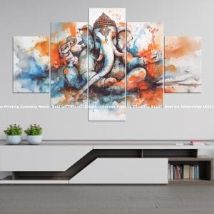 Ganesh Watercolor Abstract Canvas | Ganesh | Lord Ganesh | Watercolor Art | Abstract Art | Hindu God | Spiritual Art | Home Decor | Custom Canvas Print Nepal | Custom Murals Print Nepal | Wallpaper Art | Wall Painting | wall art nepal