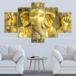 Ganesh Golden Close-Up Canvas | Ganesh | Lord Ganesh | Gold Art | Relief Art | Close-Up Art | Hindu God | Spiritual Art | Home Decor | Custom Canvas Print Nepal | Custom Murals Print Nepal | Wallpaper Art | Wall Painting | wall art nepal