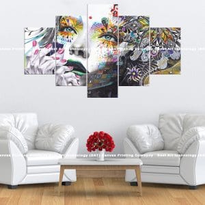 Abstract Woman Face Canvas Print | Modern Art | Abstract | Woman Face | Portrait | Colorful | Intricate Patterns | Bold Hues | Home Decor | Custom Canvas Print Nepal | Custom Murals Print Nepal