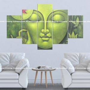 Serene Green Buddha Canvas | Green Buddha | Buddha | Portrait | Tranquil | Spiritual Art | Home Decor | Multi Panel Canvas Nepal | Custom Canvas Print Nepal | Wall Painting | wall art nepal