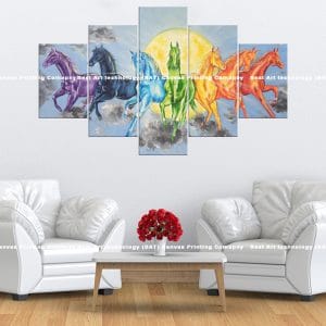 Rainbow Running Horses Canvas Print | Rainbow Horses | Colorful Horses | Running | Modern Art | Animal Art | Home Decor | Custom Canvas Print Nepal | Custom Murals Print Nepal | Wallpaper Art
