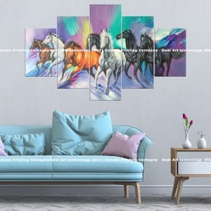 Abstract Running Horses Canvas Print | Horses | Running | Abstract | Colorful | Animal Art | Home Decor | Custom Canvas Print Nepal | Custom Murals Print Nepal | Wallpaper Art