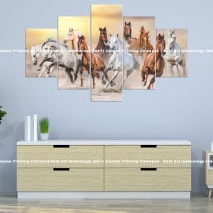 10 Running Horses Canvas Print | Eight Horses | Running | Desert | Galloping | Animal Art | Home Decor | Custom Canvas Print Nepal | Custom Murals Print Nepal | Wallpaper Art