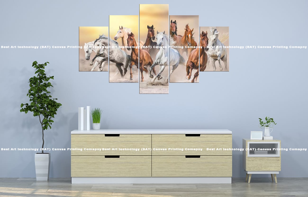 10 Running Horses Canvas 10 Running Horses Canvas Print | Eight Horses | Running | Desert | Galloping | Animal Art | Home Decor | Custom Canvas Print Nepal | Custom Murals Print Nepal | Wallpaper Art