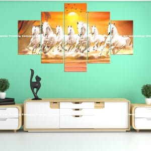 Galloping White Horses Sunrise | Horses | Sunrise | Field | Running | Animal Art | Home Decor | Custom Canvas Print Nepal | Custom Murals Print Nepal | Wallpaper Art