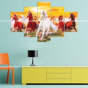 Wild Horses Sunset Meadow Canvas Print | Vibrant Animal Decor | Wild Horses | Horses | Galloping | Sunset | Meadow | Green | Wildlife | Animal Art | Nature Art | Home Decor | Custom Canvas Print Nepal | Custom Murals Print Nepal | Wallpaper Art