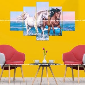 Running Horses Water Canvas Print | Horses | Water | Running | Animal Art | Home Decor | Custom Canvas Print Nepal | Custom Murals Print Nepal | Wallpaper Art