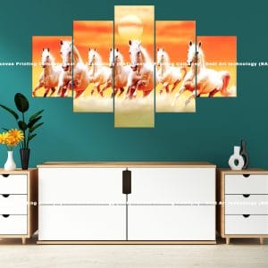 White Horses Galloping Desert Canvas Print | Horse Canvas Art | Wild West Decor | White Horses | Horses | Galloping | Desert | Sand | Sun | Animal Art | Nature Art | Home Decor | Custom Canvas Print Nepal | Custom Murals Print Nepal | Wallpaper Art