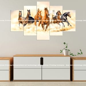 Seven Horse Desert Canvas | Seven Horses | Running | Desert | Galloping | Animal Art | Home Decor | Custom Canvas Print Nepal | Custom Murals Print Nepal | Wallpaper Art