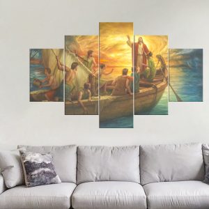 Jesus Calming the Storm Canvas | Jesus Art | Christian Decor | Religious Canvas | Bible Art | Miracle of Jesus | Multi Panel Art | Home Decor | Single Panel Canvas Nepal | Custom Canvas Print Nepal | Wall Painting | wall art nepal | Wallpaper Nepal | Stunning Mural print