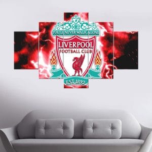 Red Lightning Liverpool FC Crest Canvas Print | Liverpool Red Lightning Crest Canvas | Football Art | Liverpool FC | Liverpool | Club Crest | Red Lightning | Storm | Soccer | Sports Art | Home Decor | Custom Canvas Print Nepal | Custom Murals Print Nepal