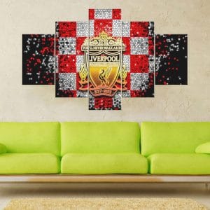 Mosaic Liverpool FC Crest Canvas Print | Liverpool Mosaic Crest Canvas | Football Art | Liverpool FC | Liverpool | Club Crest | Mosaic | Tiles | Red White Black | Soccer | Sports Art | Home Decor | Custom Canvas Print Nepal | Custom Murals Print Nepal