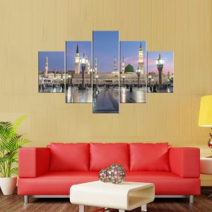 Prophet's Mosque Medina Canvas | Medina Art | Islamic Decor | Muslim Canvas | Religious Wall Art | Mosque Canvas | Architectural Canvas | Multi Panel Art | Home Decor | Single Panel Canvas Nepal | Custom Canvas Print Nepal | Wall Painting | wall art nepal | Wallpaper Nepal | Stunning Mural print