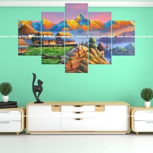 Sunrise Trek Nepal Canvas Print | Nepal Art | Trek | Nepali Village | Sunrise | Mountains | Hiking | Scenic | Home Decor | Custom Canvas Print Nepal | Custom Murals Print Nepal