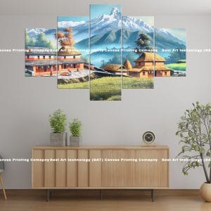 Annapurna Village Nepal Canvas Print | Nepal Art | Nepali Village | Annapurna | Mountains | Landscape | Himalayan Views | Home Decor | Custom Canvas Print Nepal | Custom Murals Print Nepal