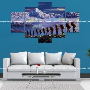 Himalayan Trekkers Canvas Print | Nepal Art | Trekkers | Himalayas | Mountains | Adventure | Hiking | Inspiring | Home Decor | Custom Canvas Print Nepal | Custom Murals Print Nepal