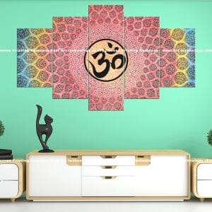 Vibrant Om Mandala Canvas Print | Spiritual Art | Om Symbol | Mandala | Colorful | Meditation | Positive Energy | Religious Canvas Print | Wallpaper | Home Decor | Custom Canvas Print Nepal | Custom Murals Print Nepal