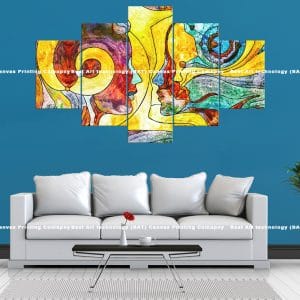 Abstract Faces Canvas Print | Modern Art | Abstract | Faces | Colorful | Stylized | Home Decor | Custom Canvas Print Nepal | Custom Murals Print Nepal