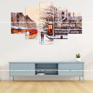 Winter Cityscape Canvas Print | Impressionist Art | Winter | Cityscape | Snow | Urban Scene | War