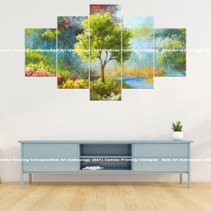 Impressionist Landscape Canvas Print | Nature Art | Landscape | Impressionist | Textured | Trees | Water | Vibrant | Home Decor | Custom Canvas Print Nepal | Custom Murals Print Nepal