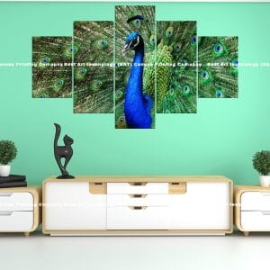 Peacock Feathers Close-Up Canvas Print | Peacock | Feathers | Tail | Close-up | Vibrant | Bird Art | Home Decor | Custom Canvas Print Nepal | Custom Murals Print Nepal | Wallpaper Art