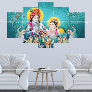 Dancing Radha Krishna Canvas Print | Hindu Art | Radha | Krishna | Flute | Dance | Gopis | Joy | Ecstasy | Religious Canvas Print | Wallpaper | Home Decor | Custom Canvas Print Nepal | Custom Murals Print Nepal