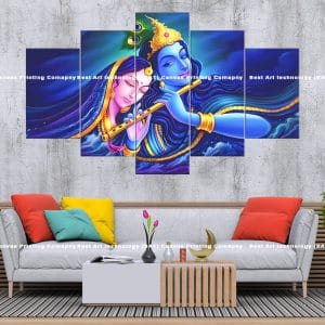 Dreamy Radha Krishna Canvas Print | Hindu Art | Radha | Krishna | Flute | Dreamy | Ethereal | Soft Colors | Religious Canvas Print | Wallpaper | Home Decor | Custom Canvas Print Nepal | Custom Murals Print Nepal
