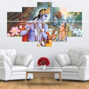 Krishna Radha Cow Canvas Print