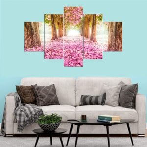 Pink Blossom Tree Tunnel Canvas Print | Nature Art | Blossom Tunnel Canvas | Pink Flowers | Floral Path | Spring Scene | Custom Canvas and Murals Print Nepal