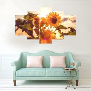 Sunflowers Sunset Glow Canvas Print | Nature Art | Sunflower Canvas | Sunset Light | Golden Hour | Floral | Custom Canvas and Murals Print Nepal