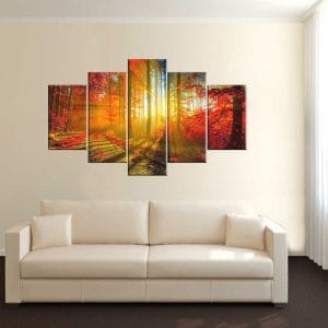 Sunlit Autumn Forest Canvas Print | Nature Art | Autumn Forest Canvas | Fall Colors | Sunlight | Forest Landscape | Custom Canvas and Murals Print Nepal