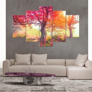 Vibrant Autumn Forest Canvas Print | Nature Art | Autumn Forest Canvas | Fall Colors | Colorful Trees | Misty Forest | Custom Canvas and Murals Print Nepal