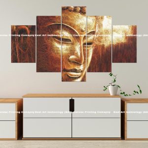 Textured Golden Buddha Canvas | Buddha | Golden | Texture | Close-Up | Spiritual Art | Home Decor | Multi Panel Canvas Nepal | Custom Canvas Print Nepal | Wall Painting | wall art nepal
