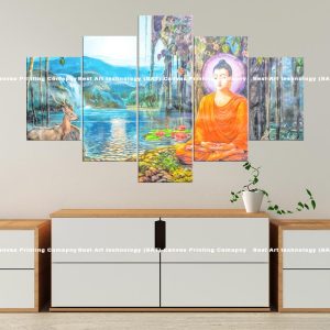 Buddha Nature Meditation Canvas | Buddha Canvas | Spiritual Decor | Meditation Art | Nature Art | Tranquil Scene | Multi Panel Art | Home Decor | Single Panel Canvas Nepal | Custom Canvas Print Nepal | Wall Painting | wall art nepal | Wallpaper Nepal | Stunning Mural print